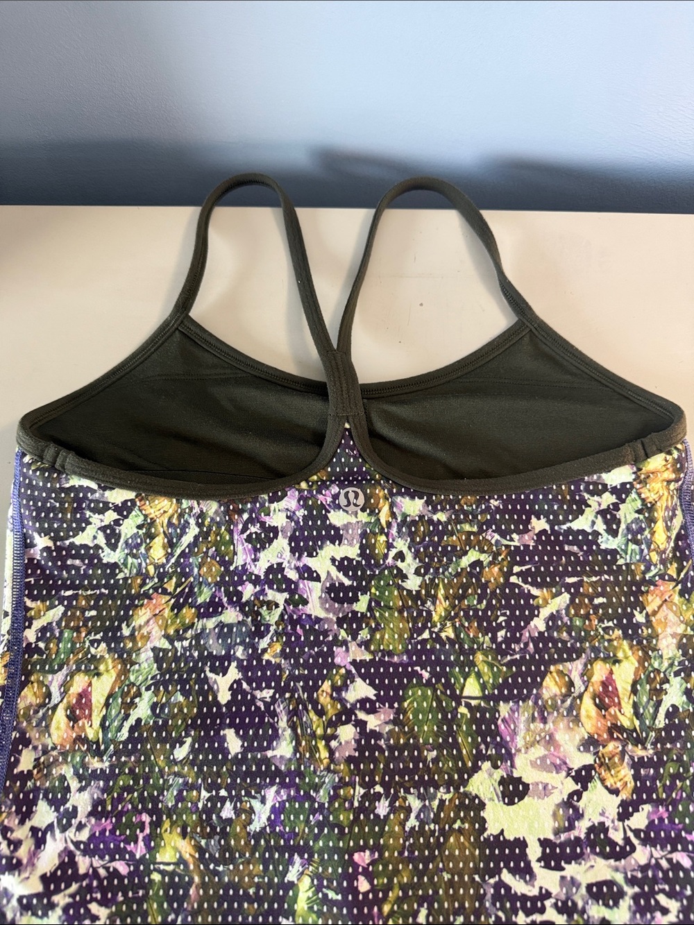 Lululemon power Y tank crop floral purple/green - Picture 5 of 5